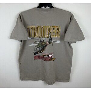 Vintage Y2K Maryland State Medvac Graphic T-Shirt / Beige / Size XL